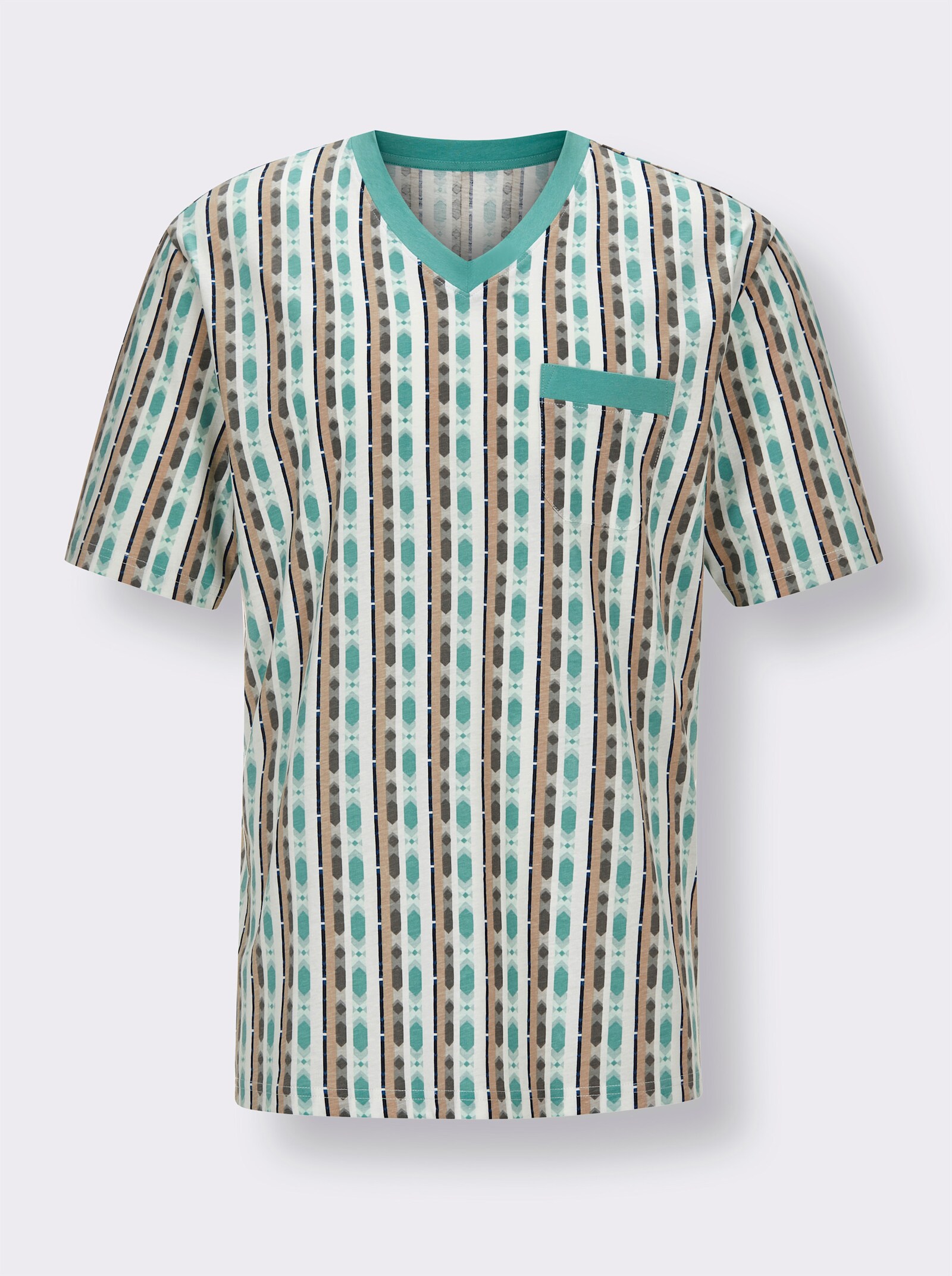 wäschepur men Shorty's - ecru/salie bedrukt + salie