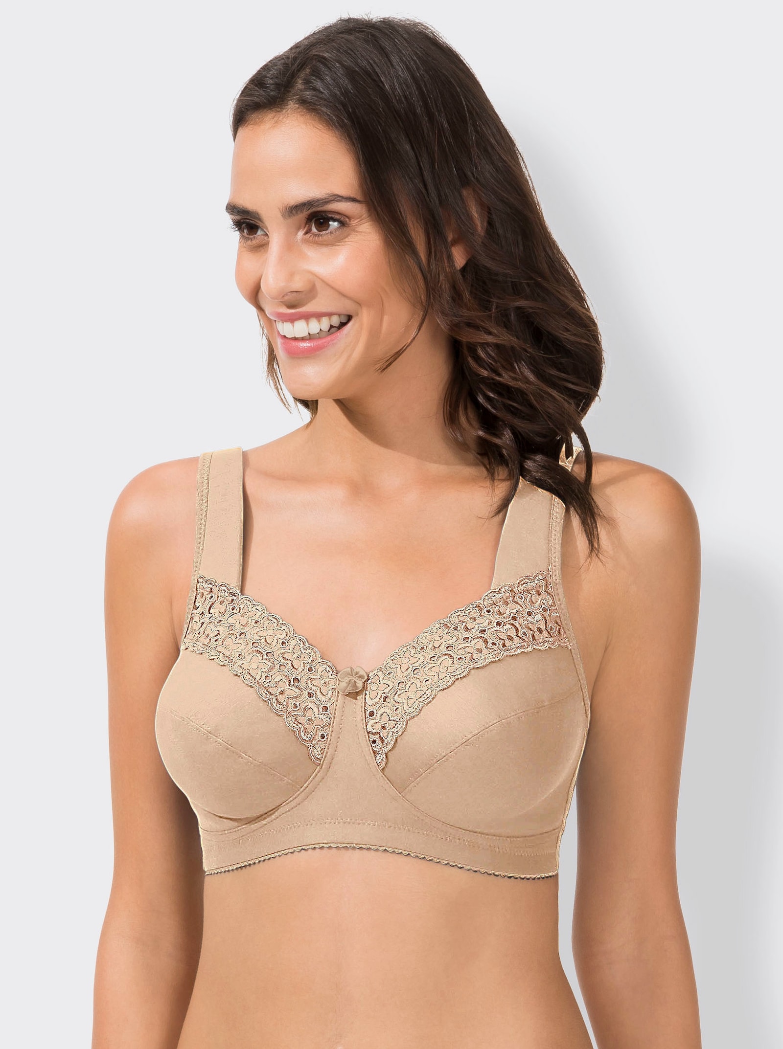 Miss Mary Entlastungs-BH ohne Bügel mit Spitzenstickerei - elfenbein