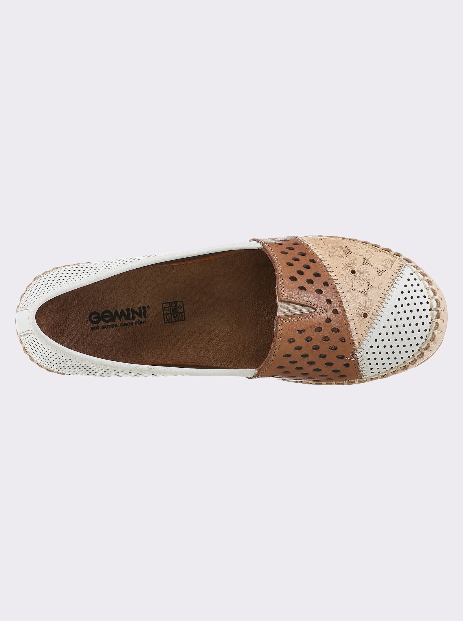 Gemini Slipper mit Cut-Outs - weiß