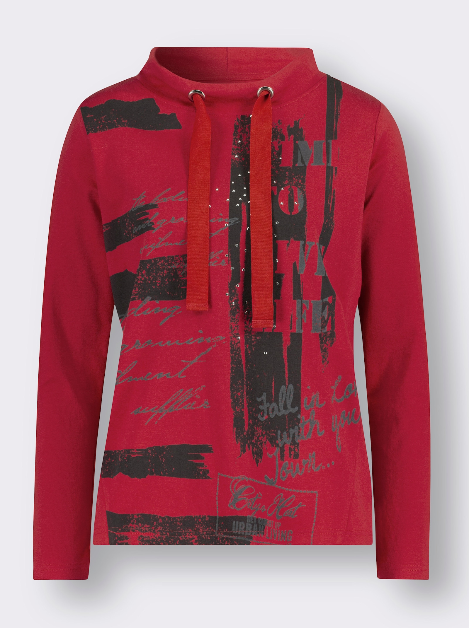 Sweatshirt mit grafischem Druck - rot