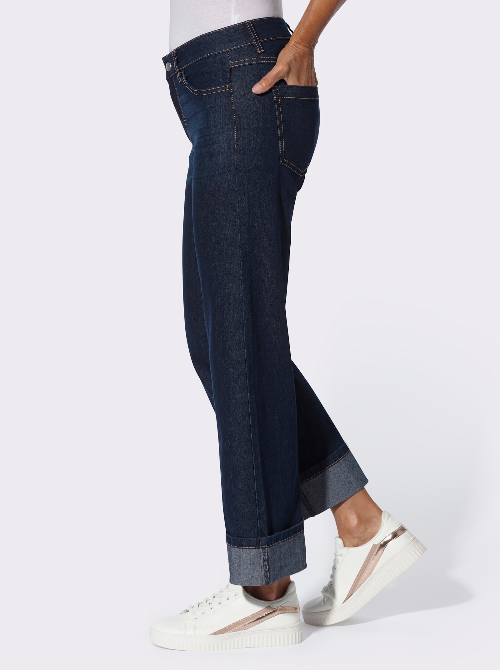 Jeans in knöchelfreier Länge - dark blue