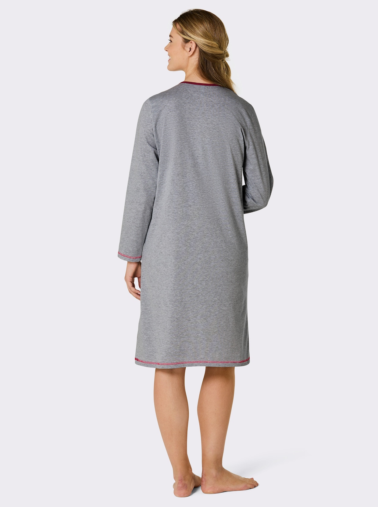 Comtessa Sleepshirt - grau-meliert-rot