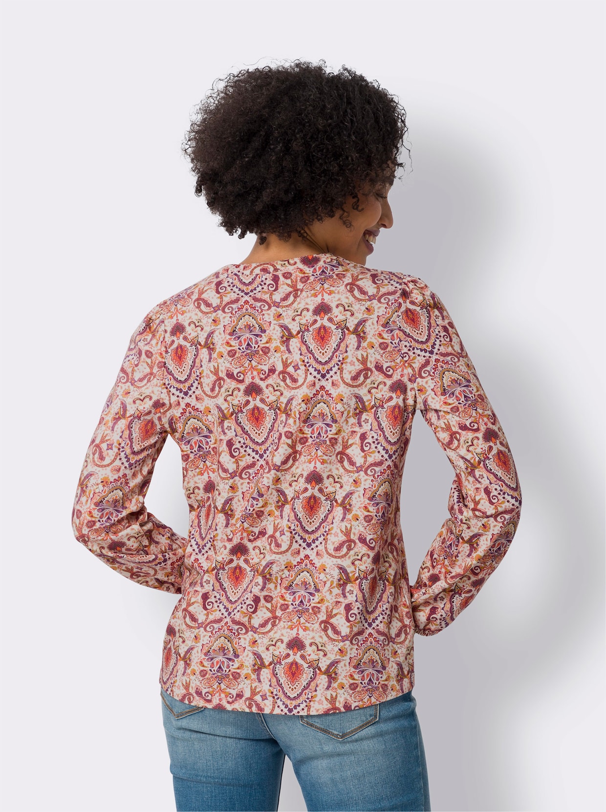 heine Blouseshirt - ivoor/heide bedrukt