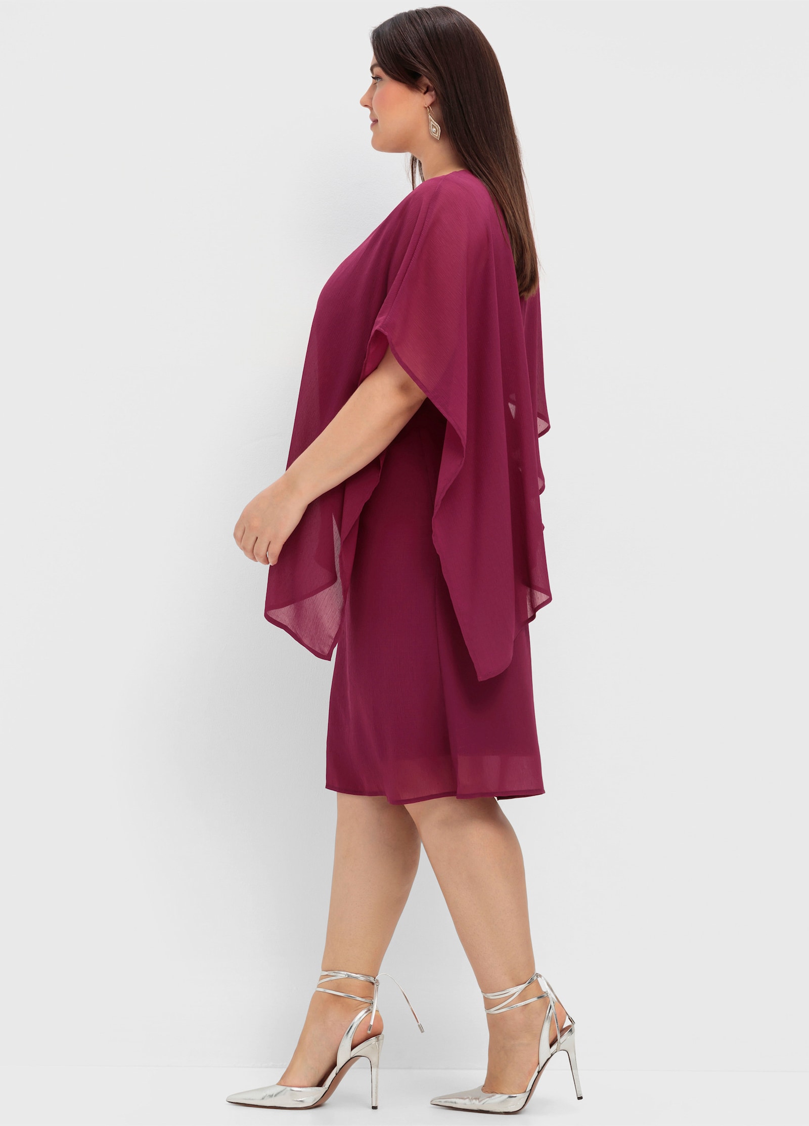 sheego Cocktailkleid aus Chiffon - himbeere