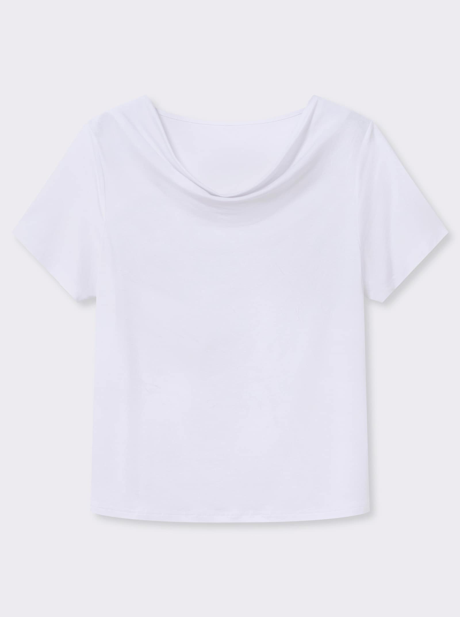 Wasserfallshirt mit kurzen Ärmeln - weiß