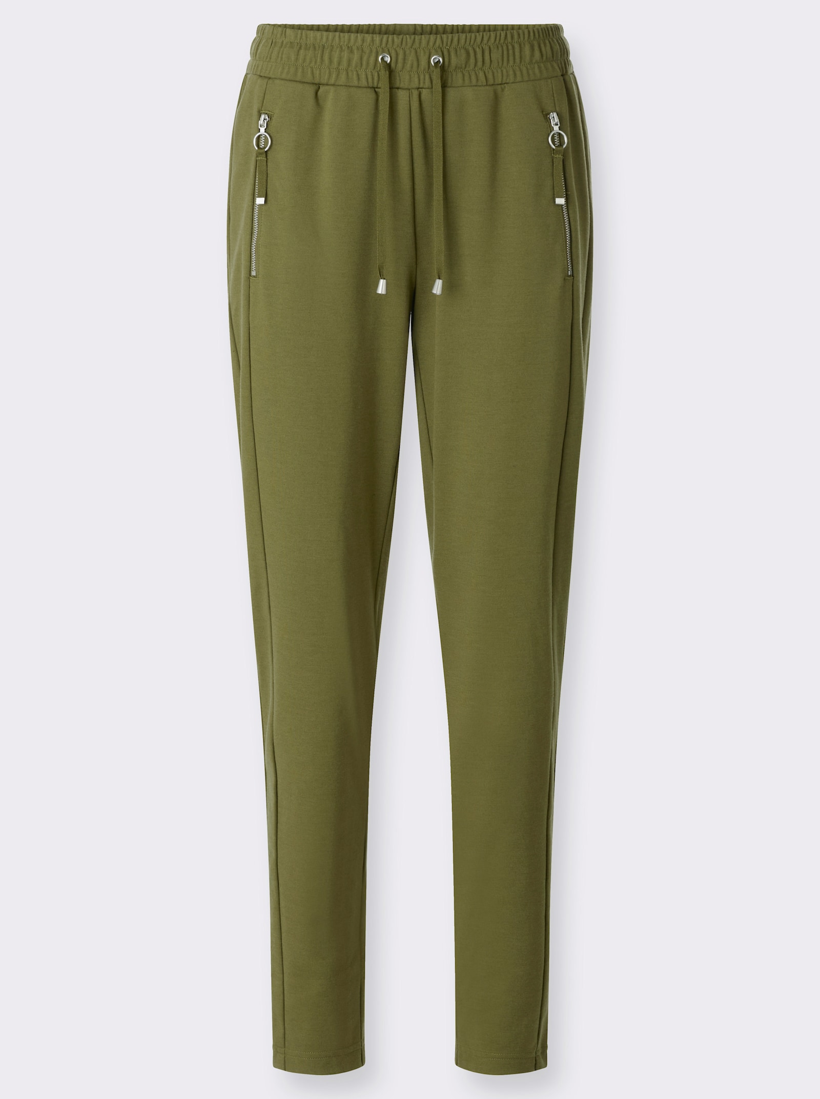  Jogg Pants mit Reißverschluss-Taschen - oliv