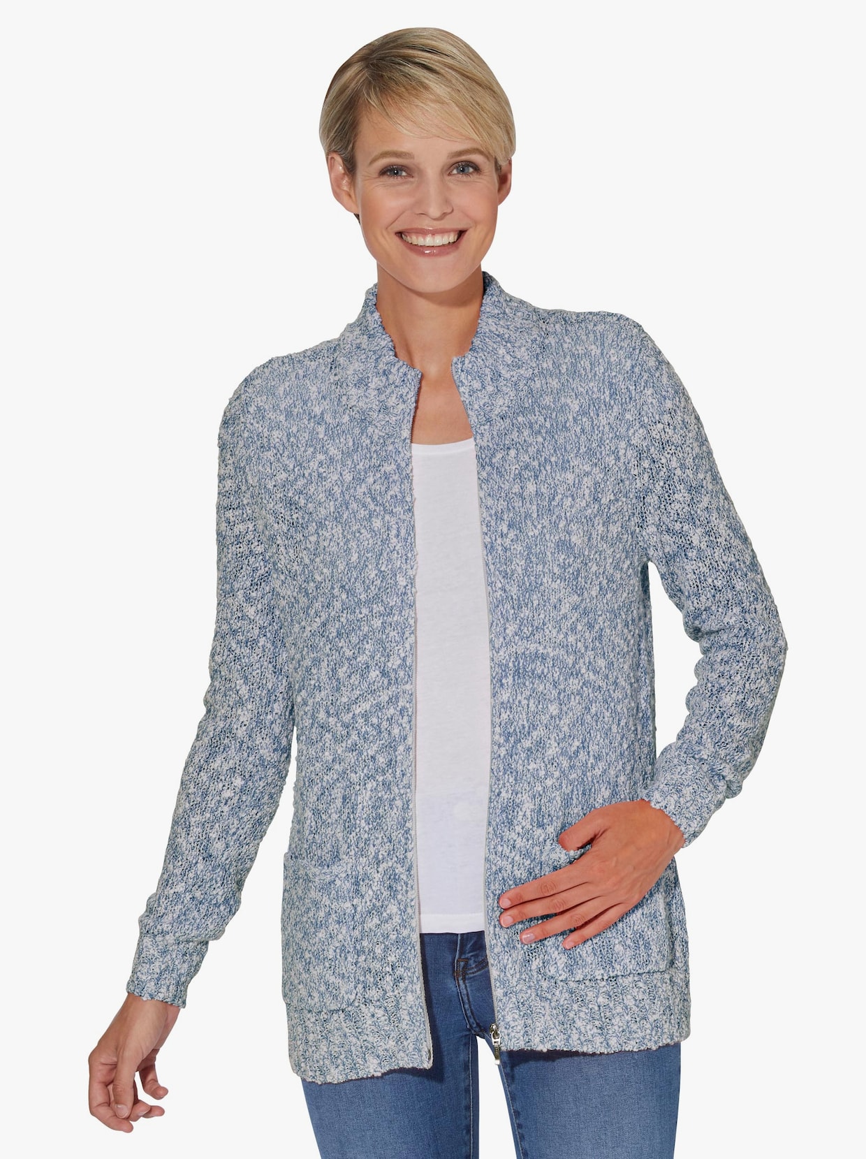 Vest - bleu gemêleerd