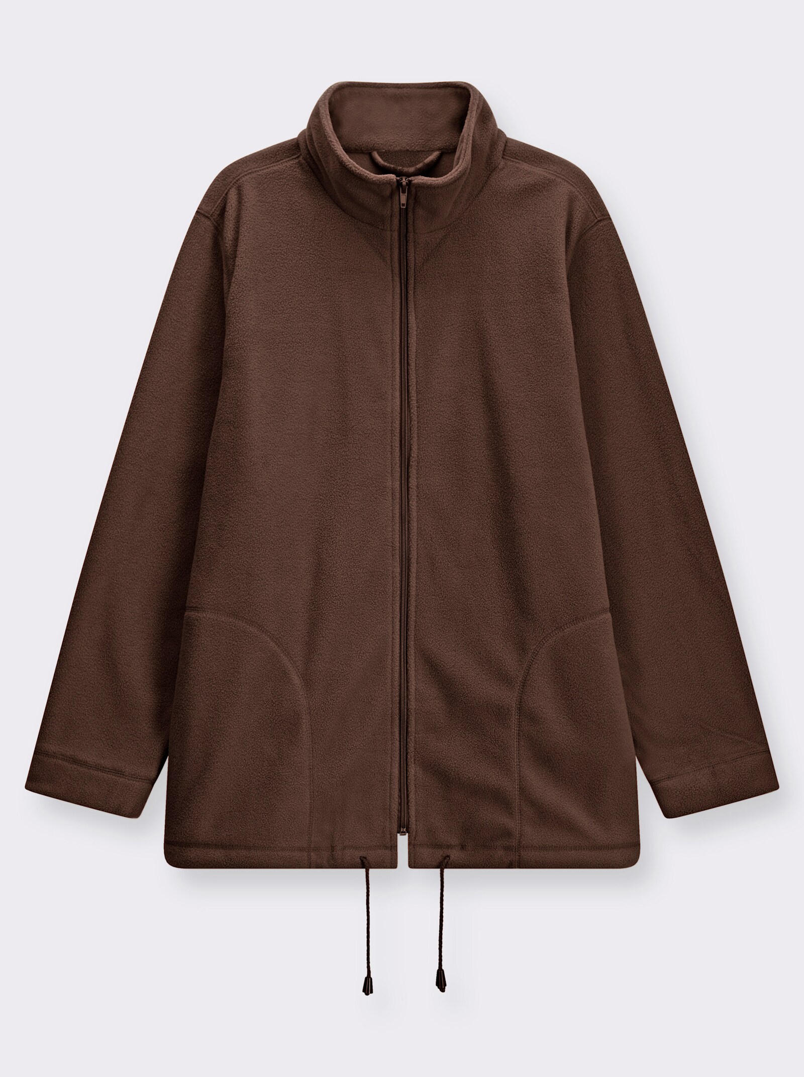 Fleecejacke Kordeldurchzug am Saum - mokka