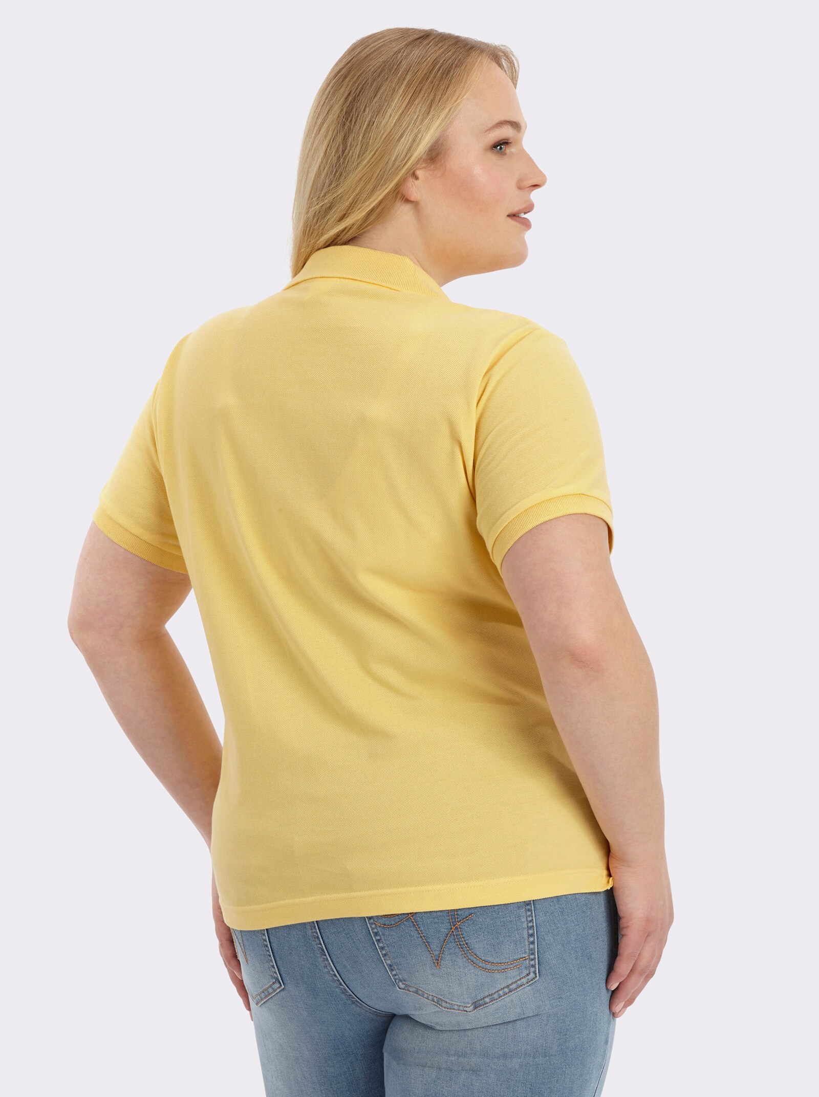 Poloshirt mit Seitenschlitzen - maisgelb