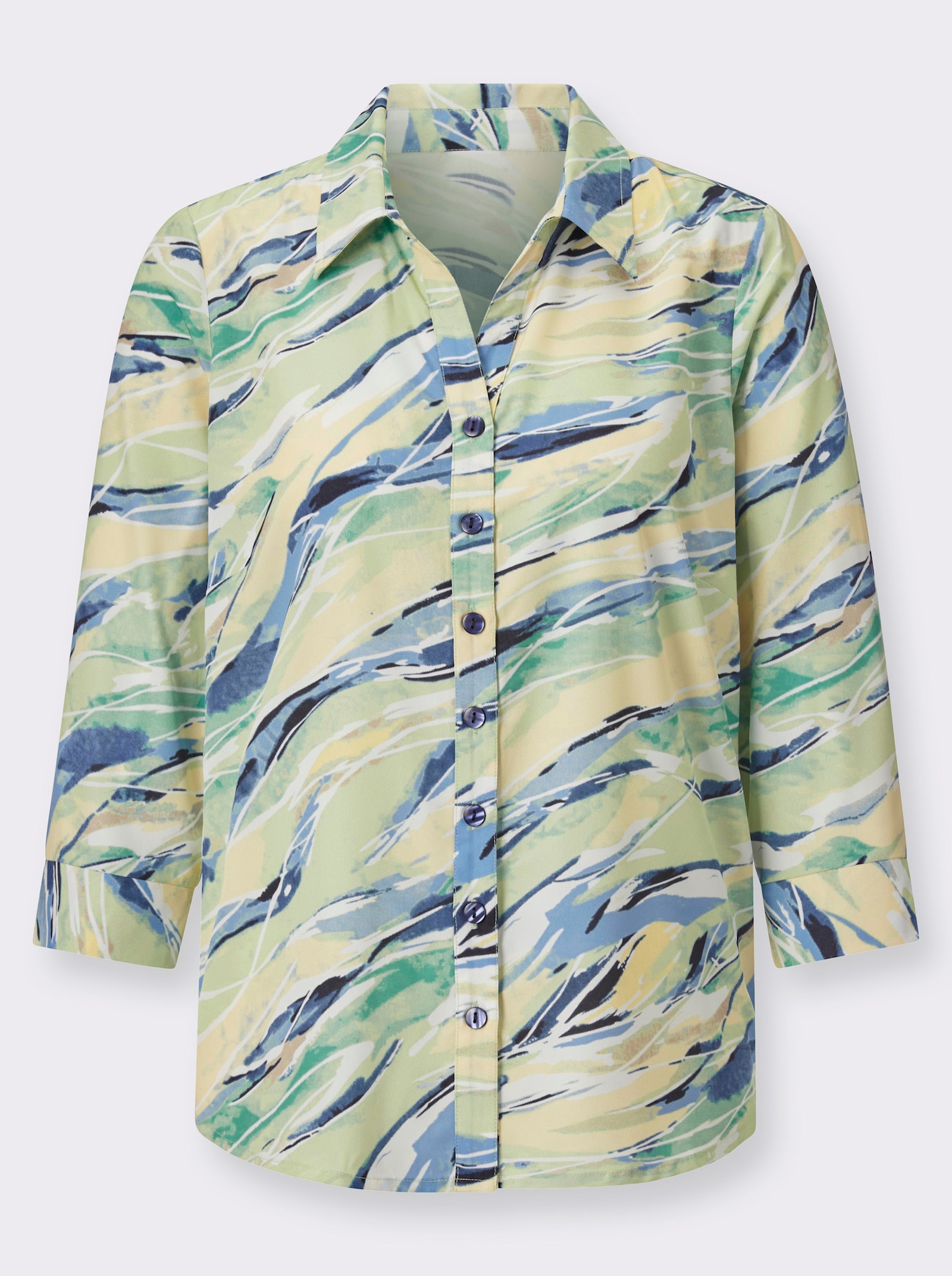 Druckbluse mit 3/4-Ärmeln - pistazie-vanille-bedruckt