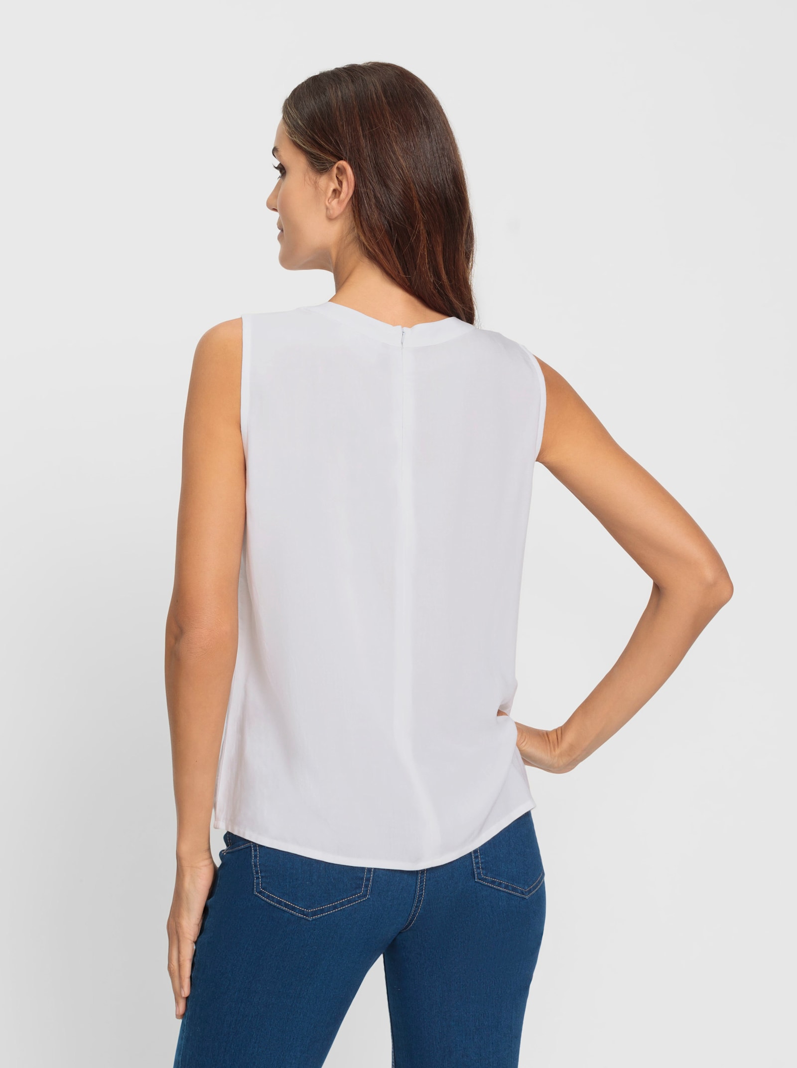 heine Ärmellose Bluse mit Schmuck-Detail - ecru