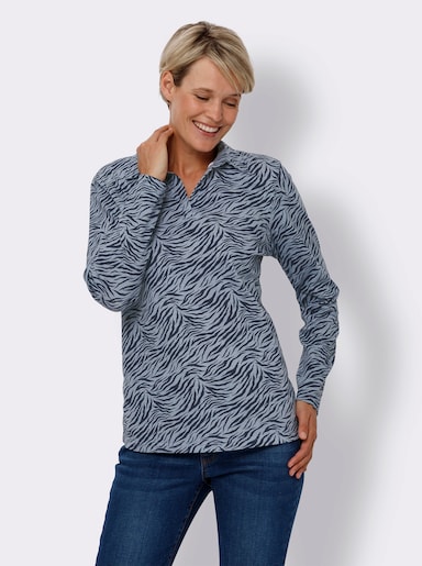 Langarmshirt - bleu-marine-bedruckt