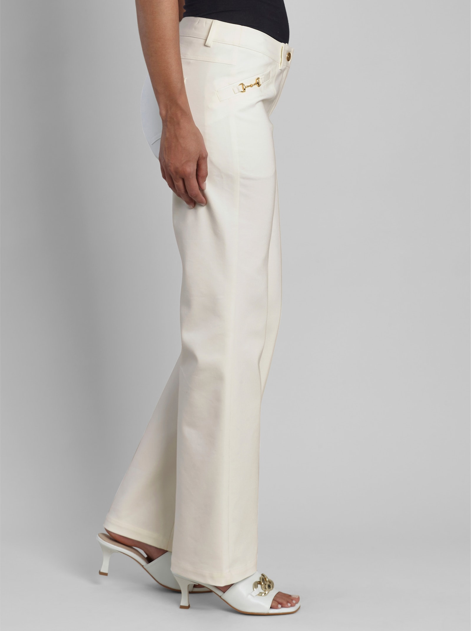 heine Stretch-Hose mit ausgestellten Beinen - ecru