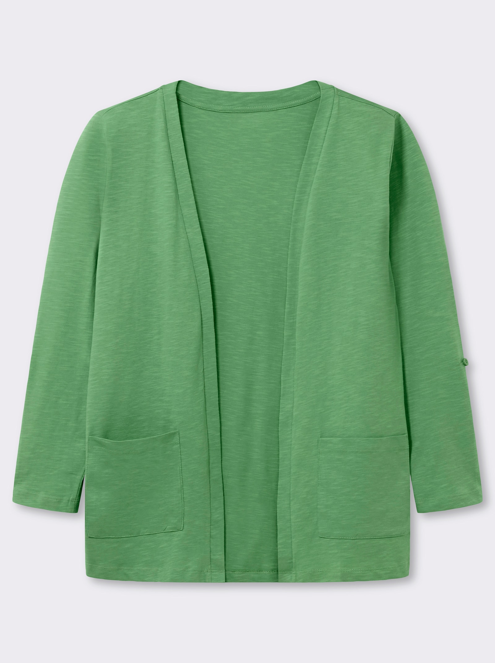 Shirtjacke mit Flammgarn-Struktur - apfel