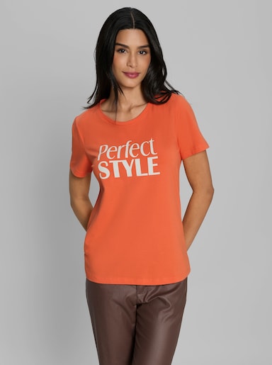 heine Kurzarmshirt mit Schriftzug - orange