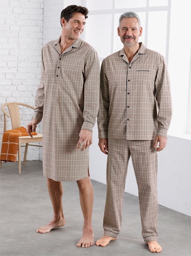 KINGsCLUB Pyjama - beige/marine geruit