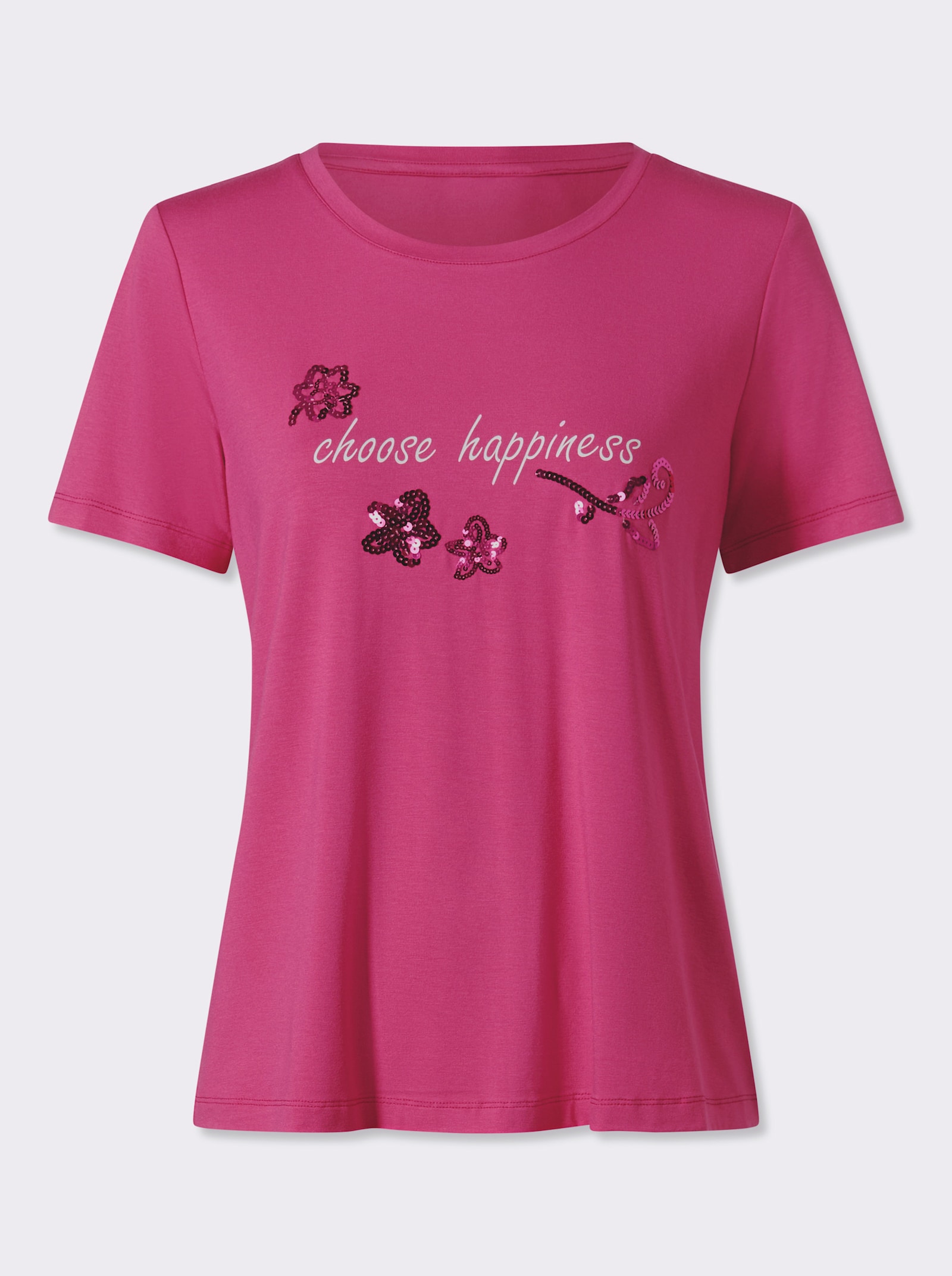heine T-shirt à manches courtes avec inscription - fuchsia
