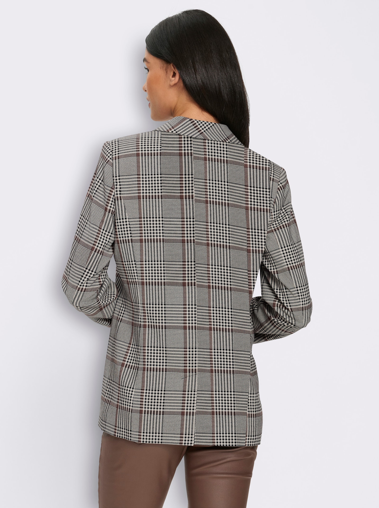 heine Blazer im Karo-Dessin - champagner-schwarz-kariert