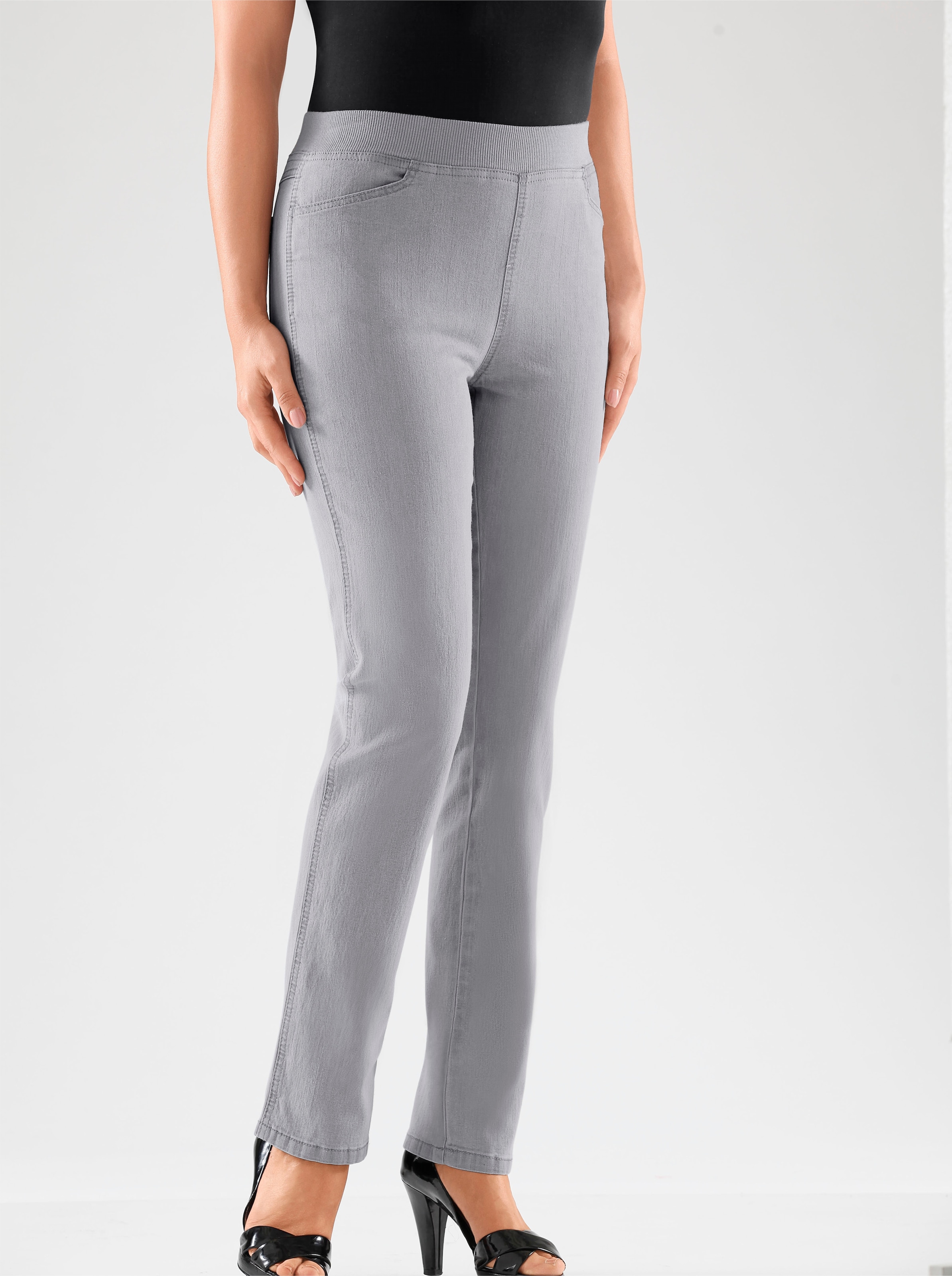 Witt Damen Stretch-Jeans, grey-denim