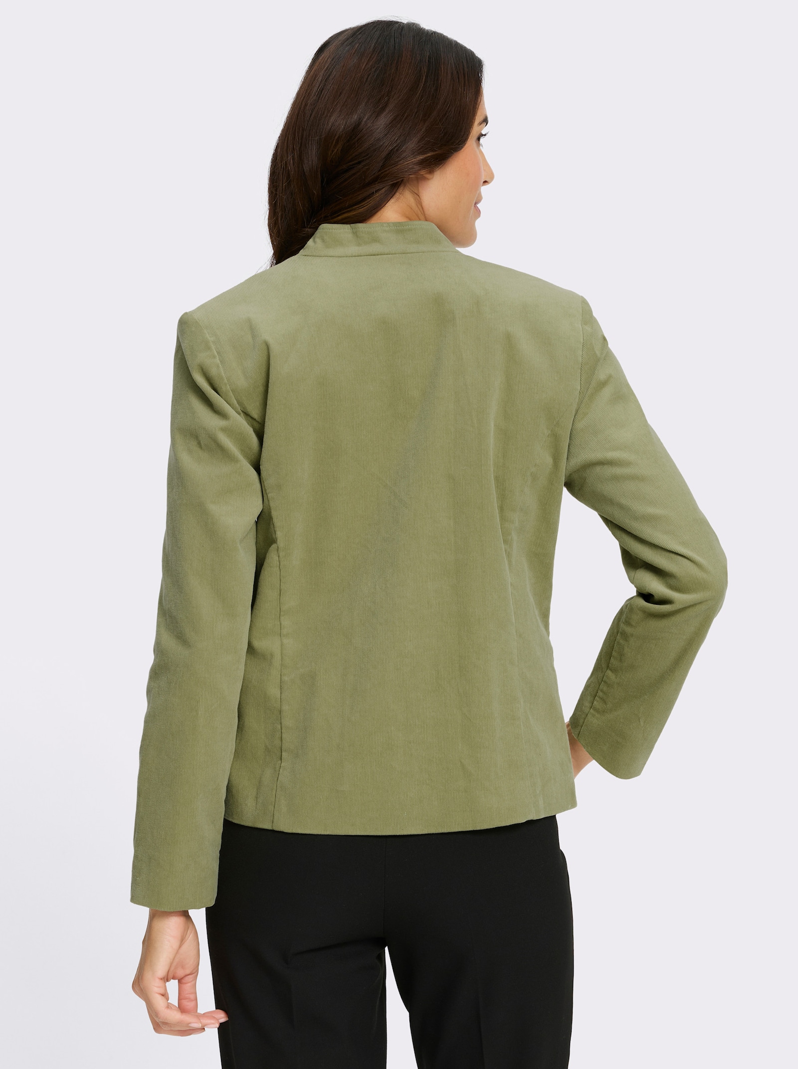 Cordblazer mit Stehkragen - schilf