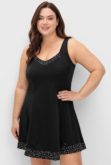 sheego Badekleid - schwarz gepunktet
