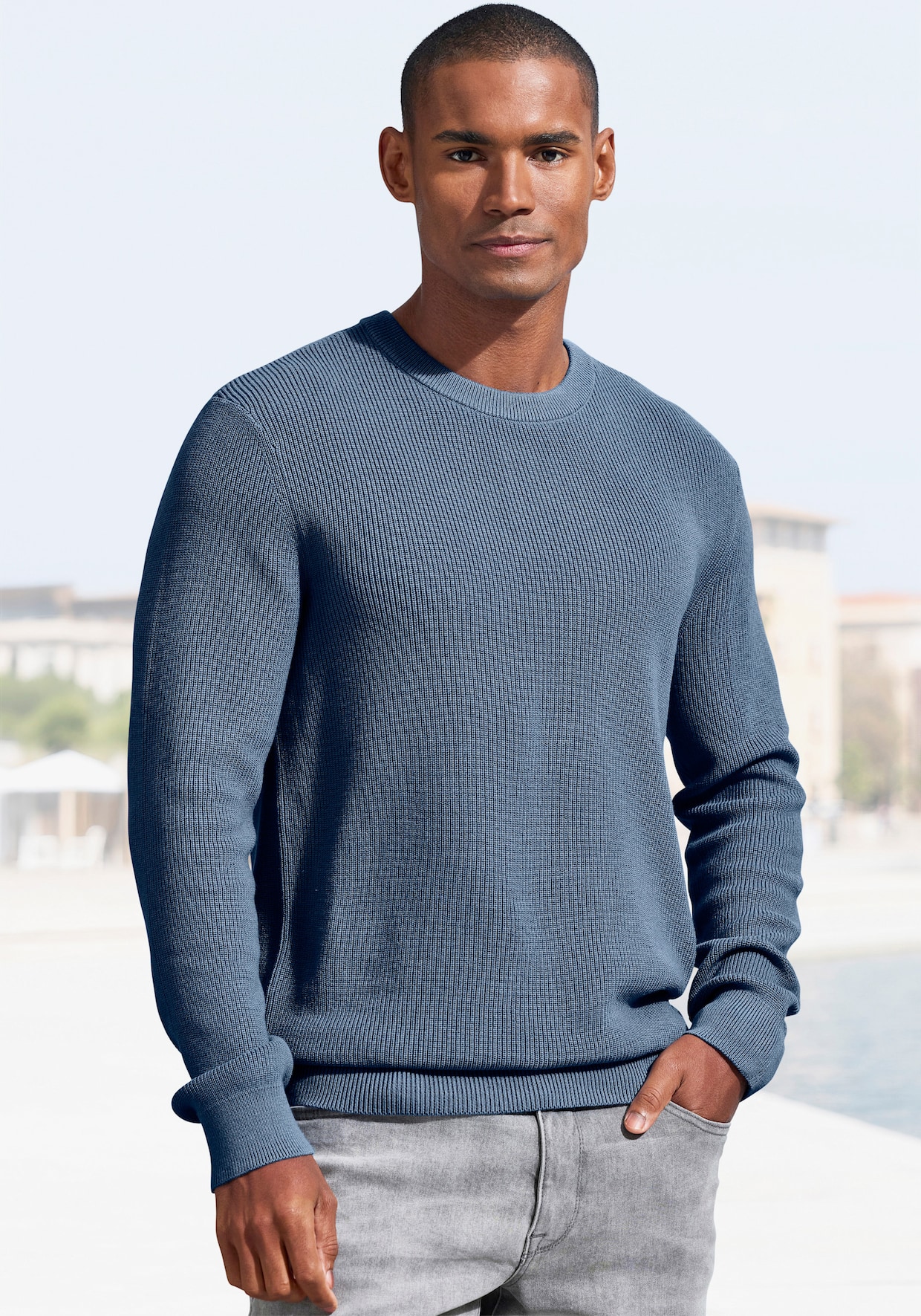 Gebreide pullover - blauw