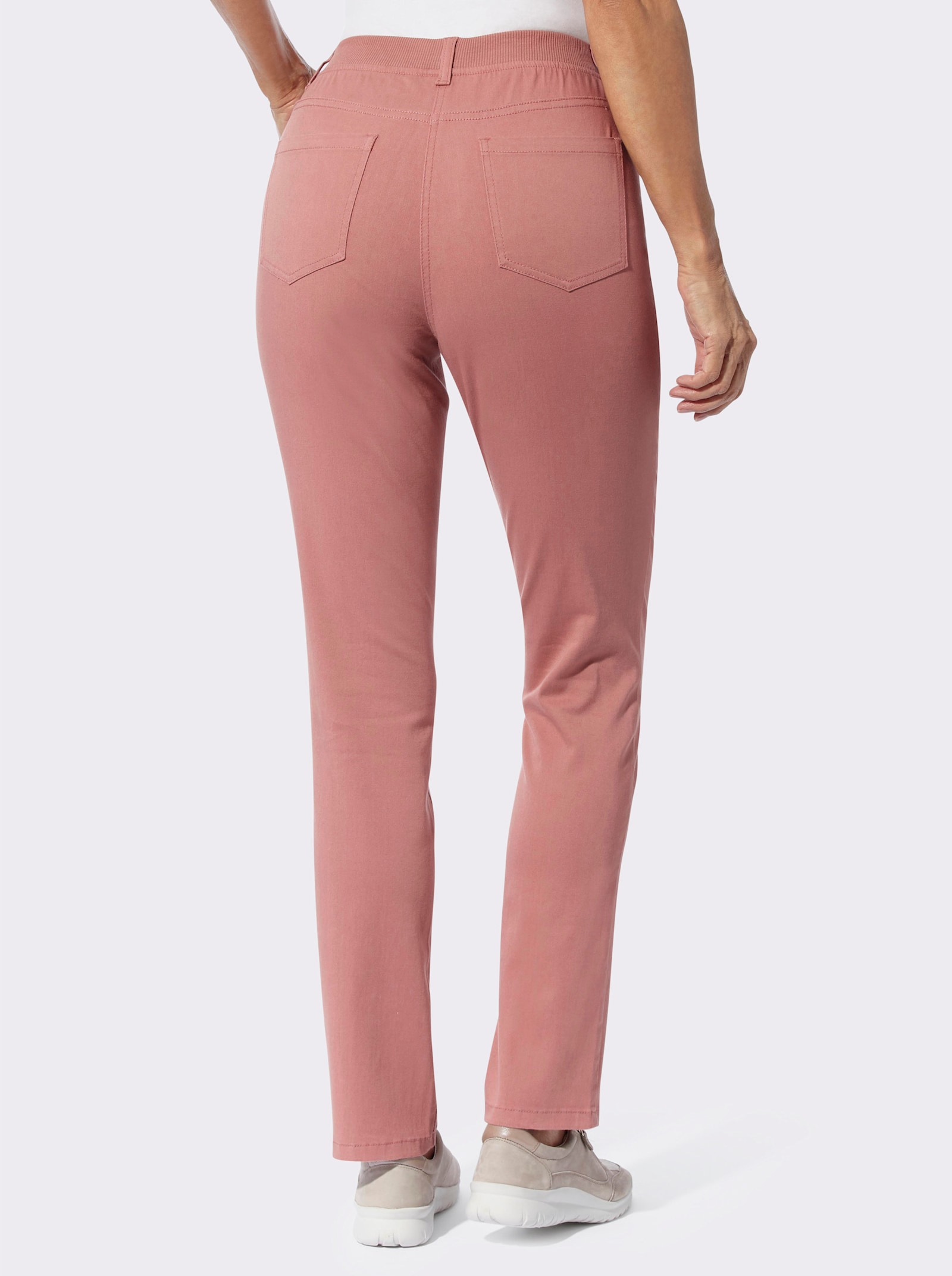 Navlékací kalhoty z keprového materiálu - růžové dřevo