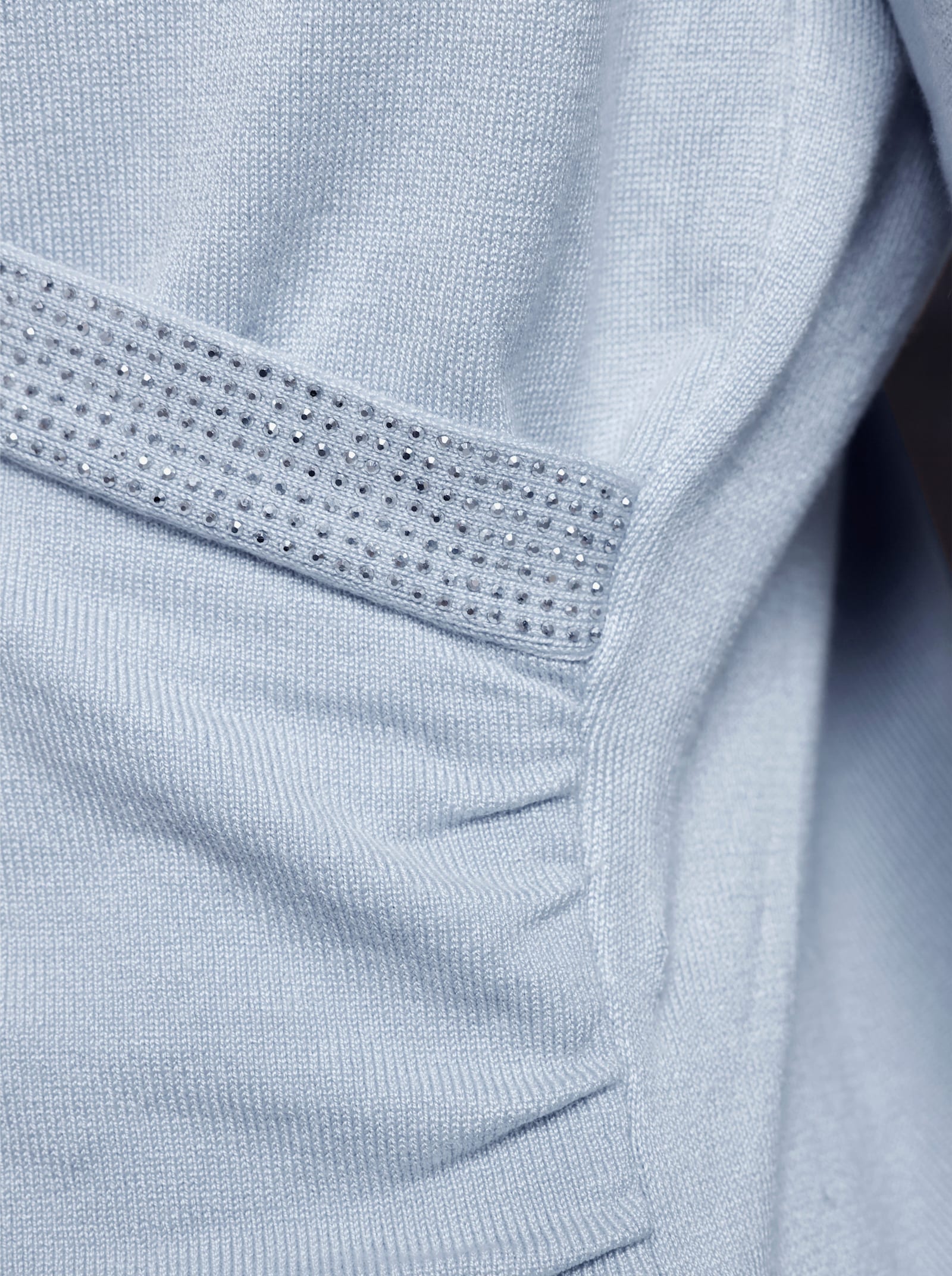 Wickelpullover mit Glitzersteinen - hellblau