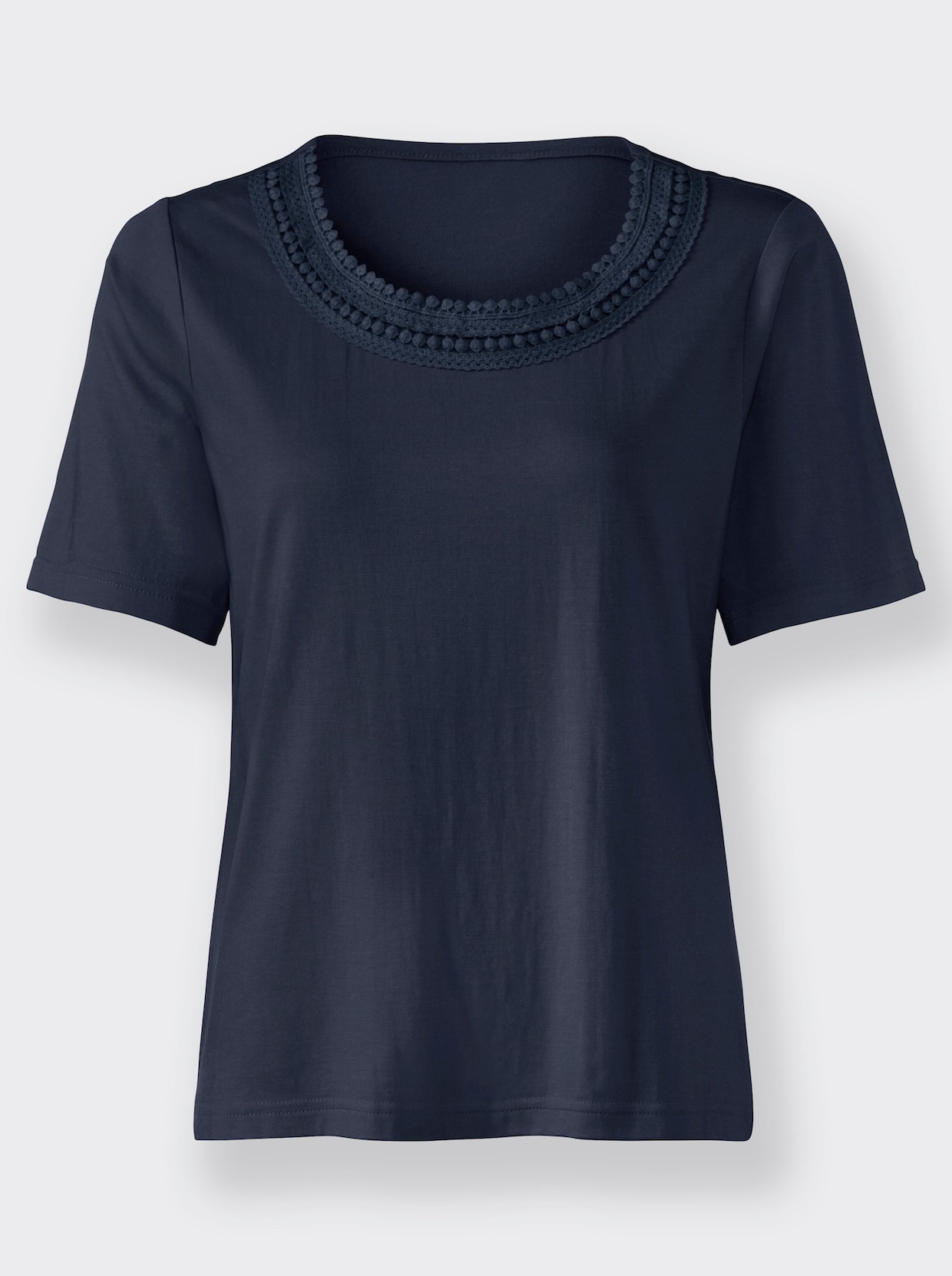 Shirt met ronde hals - nachtblauw