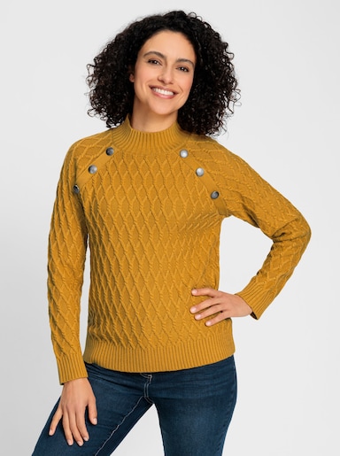 Stehkragenpullover - ocker