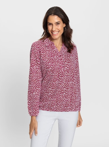 Langarmshirt mit Gummibündchen, bedruckt - kirsche-weiß-bedruckt