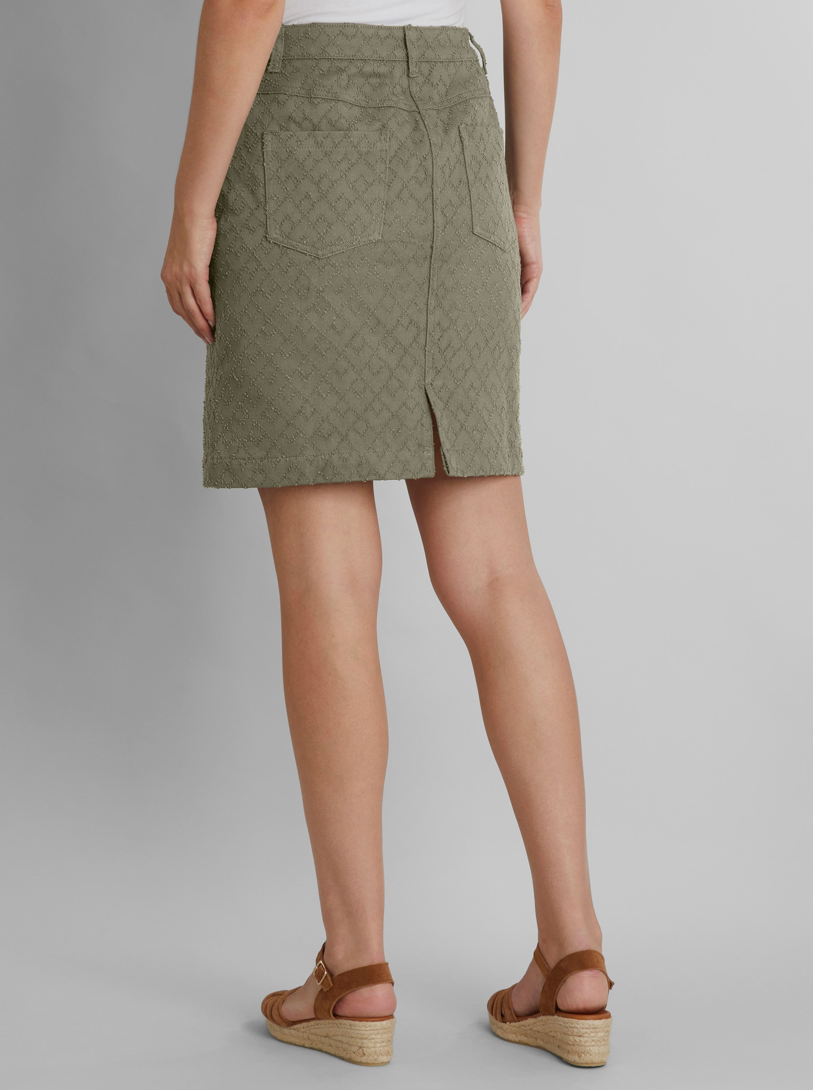 heine Webrock mit Jacquard-Muster - khaki
