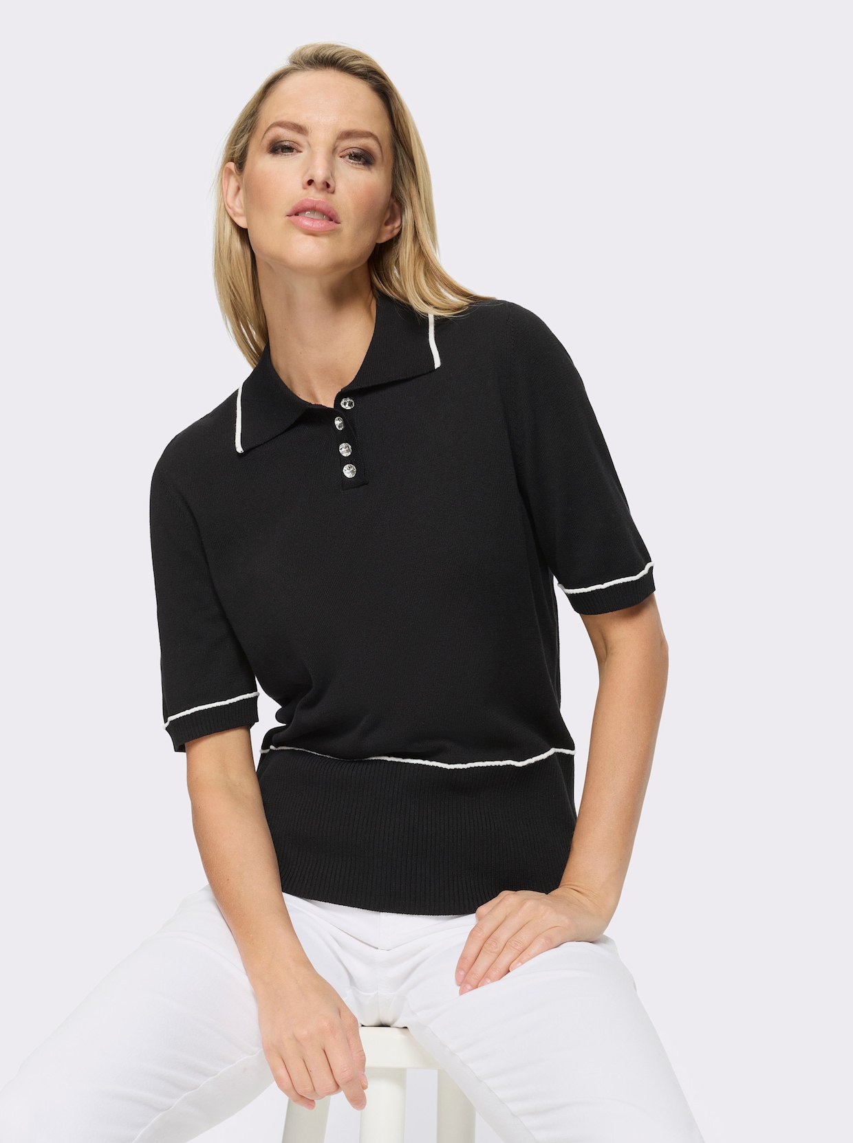 heine Polopullover - schwarz