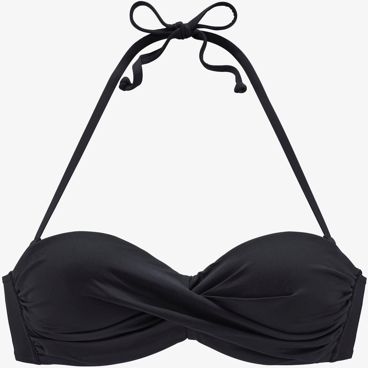 LASCANA haut de bikini bandeau à armatures - noir