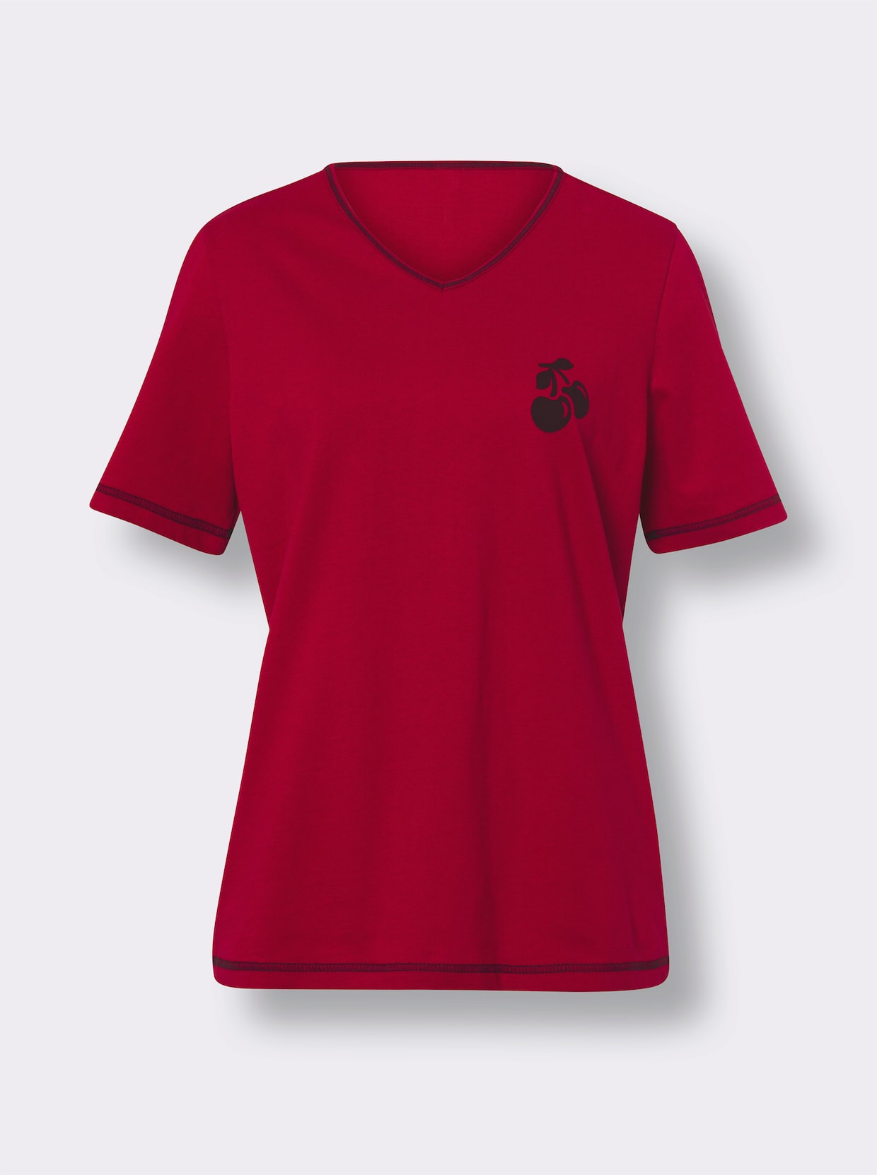 Capri-pyjama - rood/zwart geprint