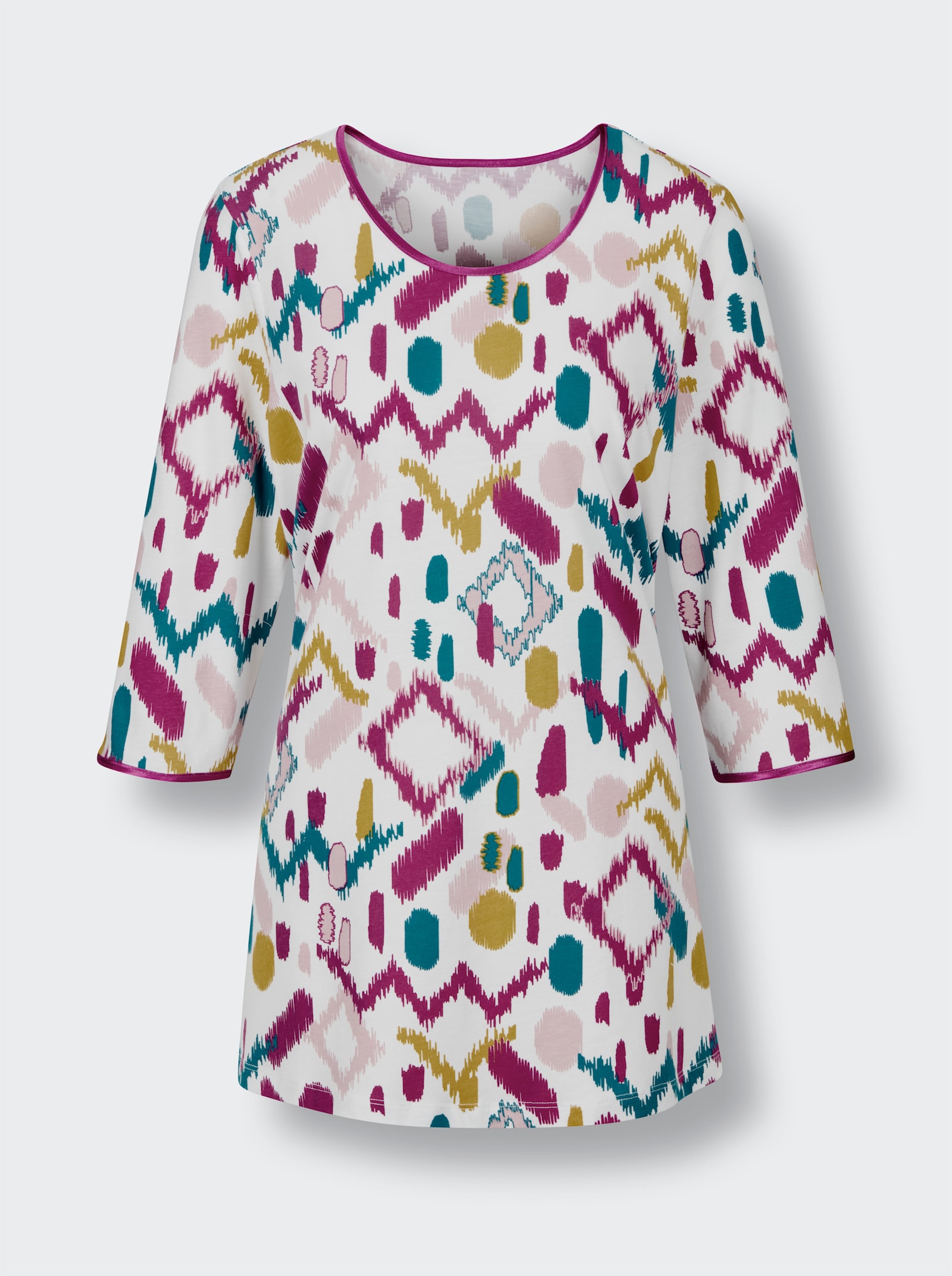 wäschepur Schlafanzug - ecru-magenta-bedruckt