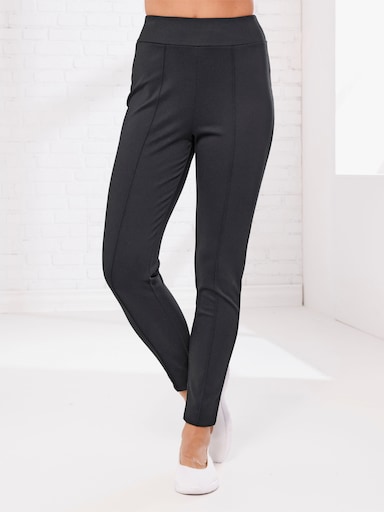 Freizeithose mit Biesenverzierung - schwarz