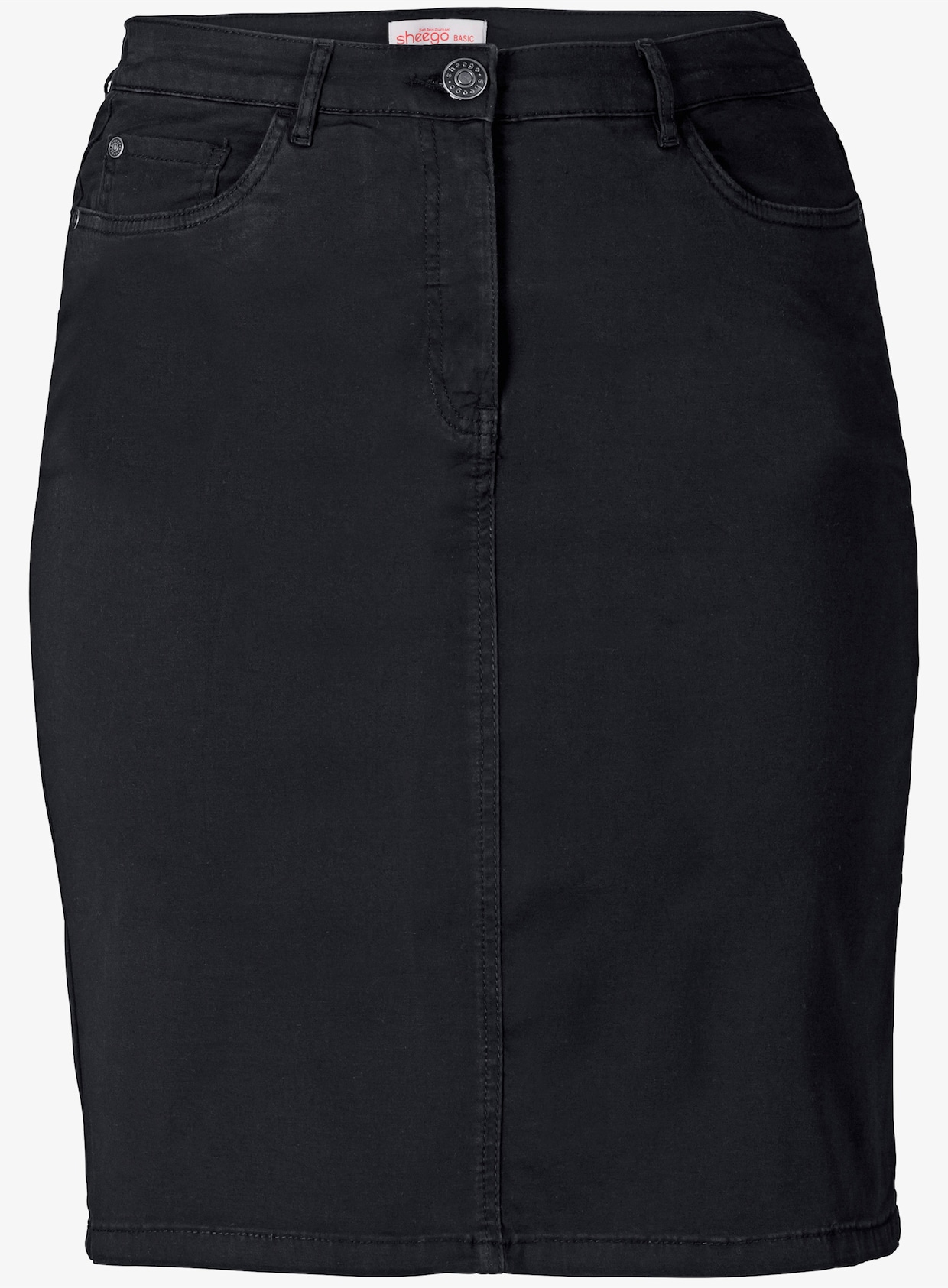 sheego Bleistiftrock aus Stretch-Twill - schwarz