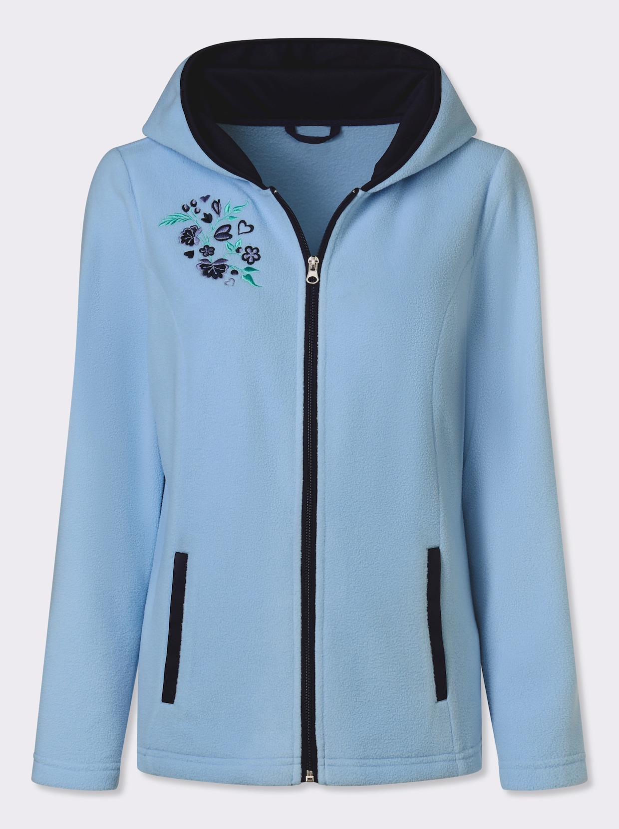 Fleecejacke - eisblau-marine