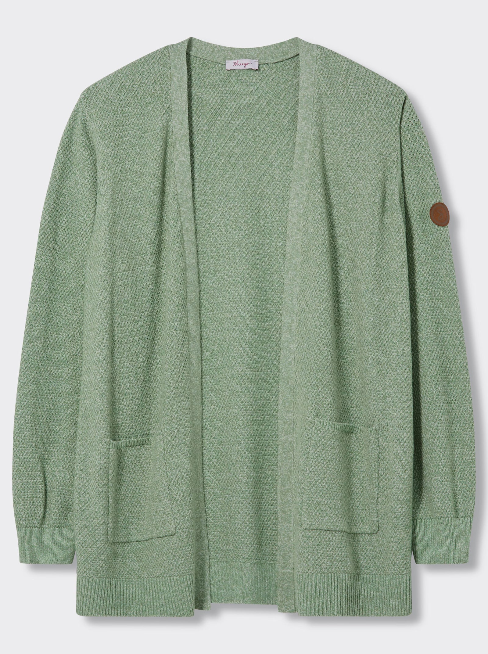 sheego Strickjacke in softer Strukturqualität - eucalyptus-meliert
