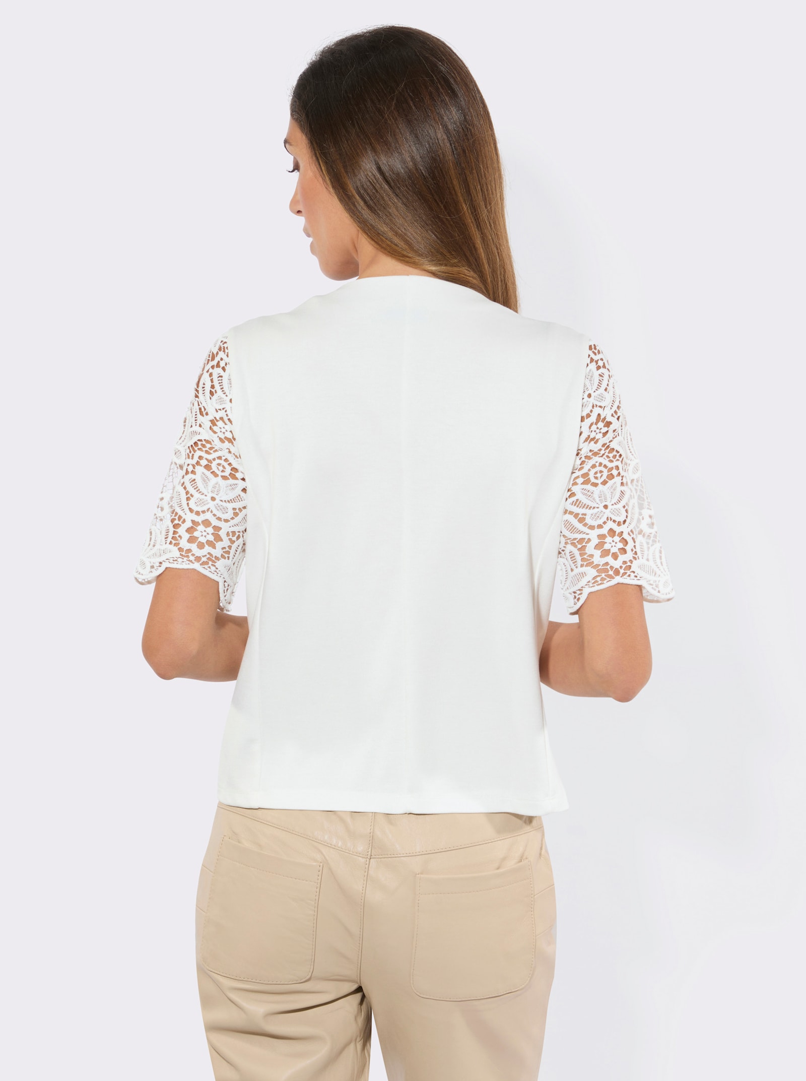 Shirtjacke , vorne blickdicht - ecru