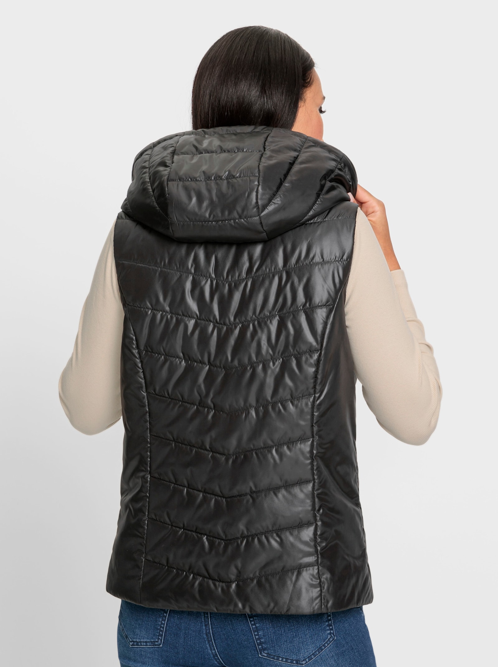 heine Steppweste mit abnehmbarer Kapuze - schwarz