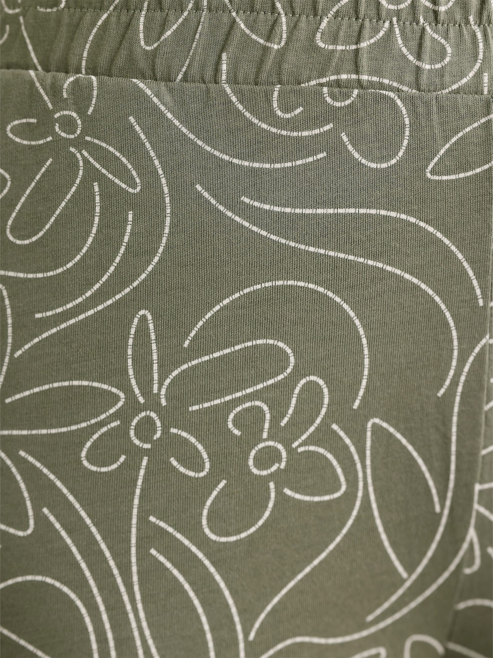 Freizeithose mit Blumen-Druck - khaki-sand-bedruckt