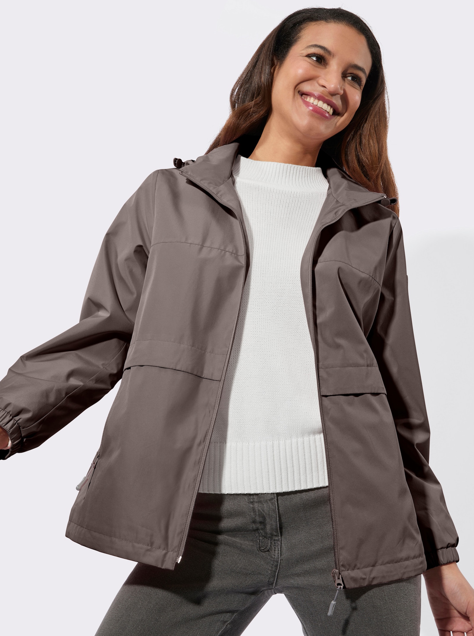 Outdoorjacke für die Übergangszeit - dunkeltaupe