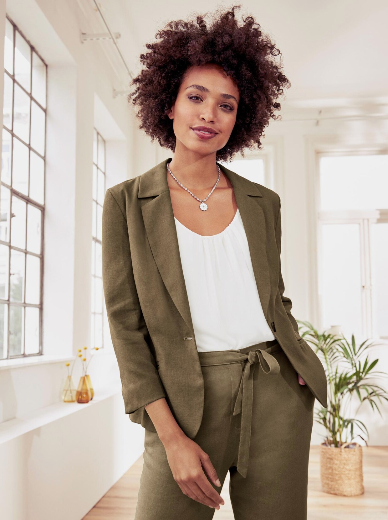 Linea Tesini Blazer - oliv