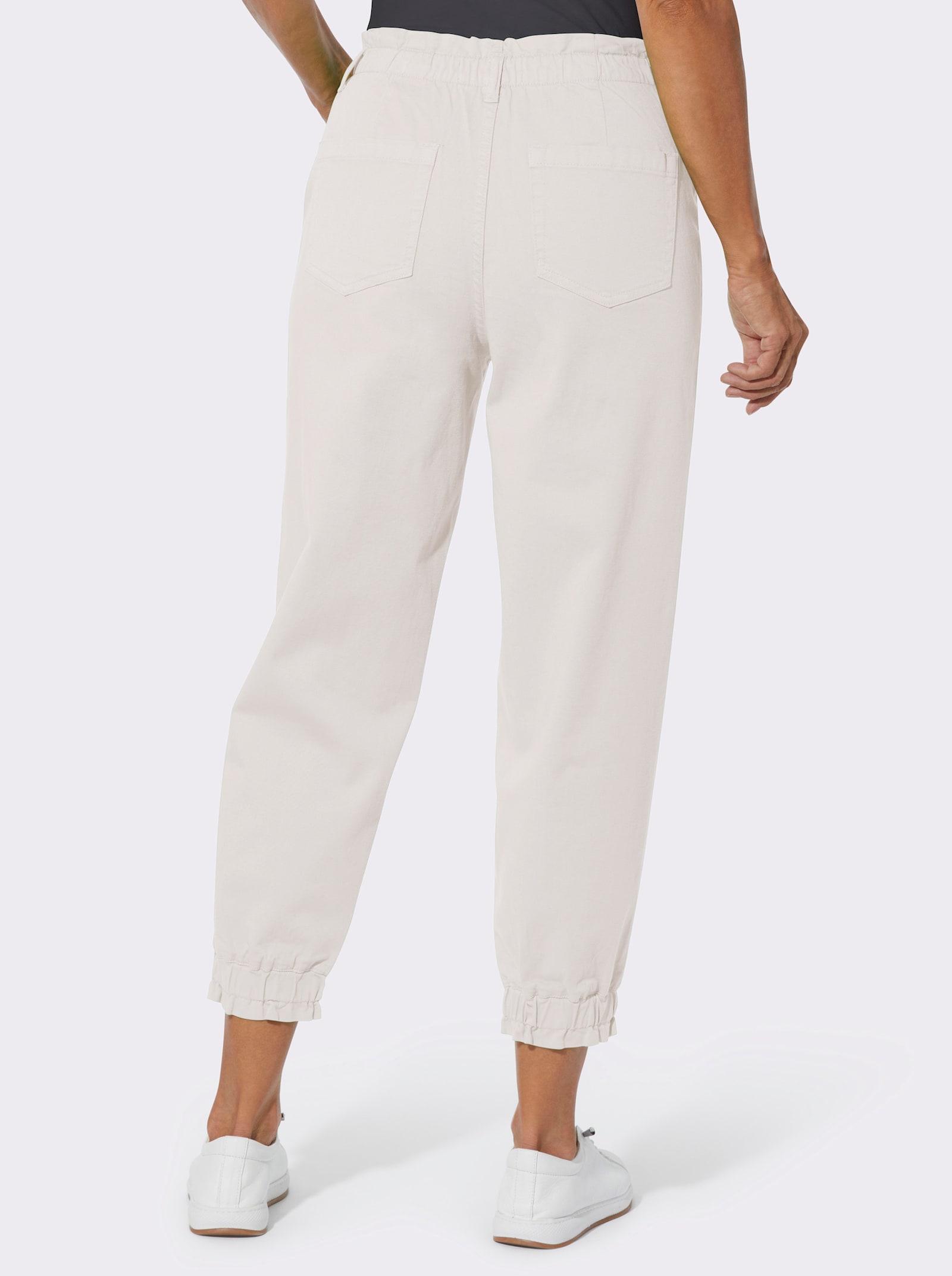 7/8-Jeans mit Elastik-Bund - ecru