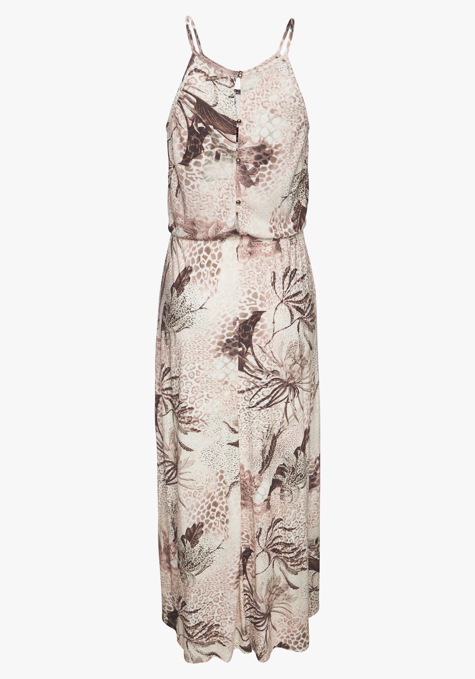 LASCANA Maxikleid - taupe-sand bedruckt