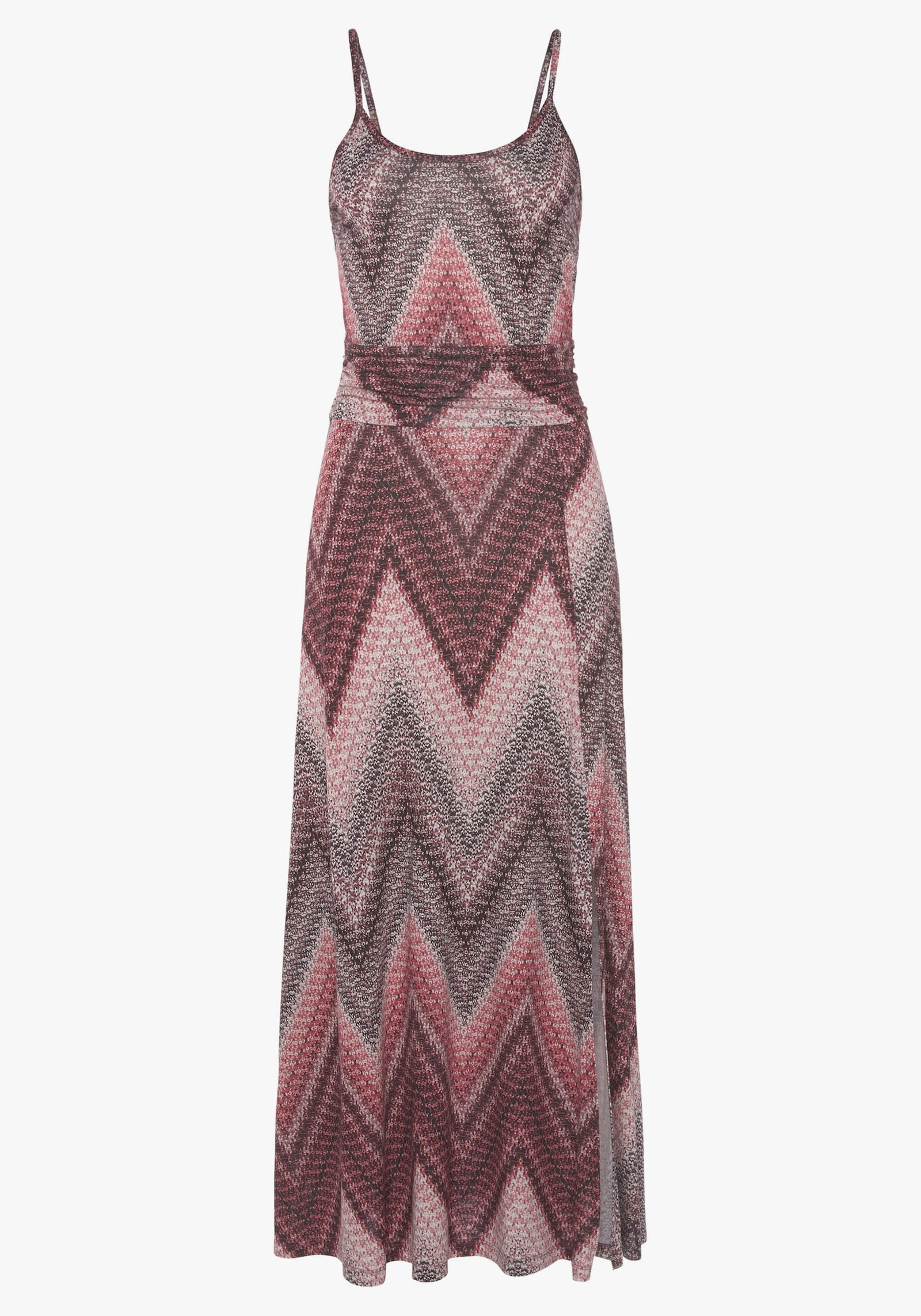 LASCANA Robe mi-longue - sable-bordeaux