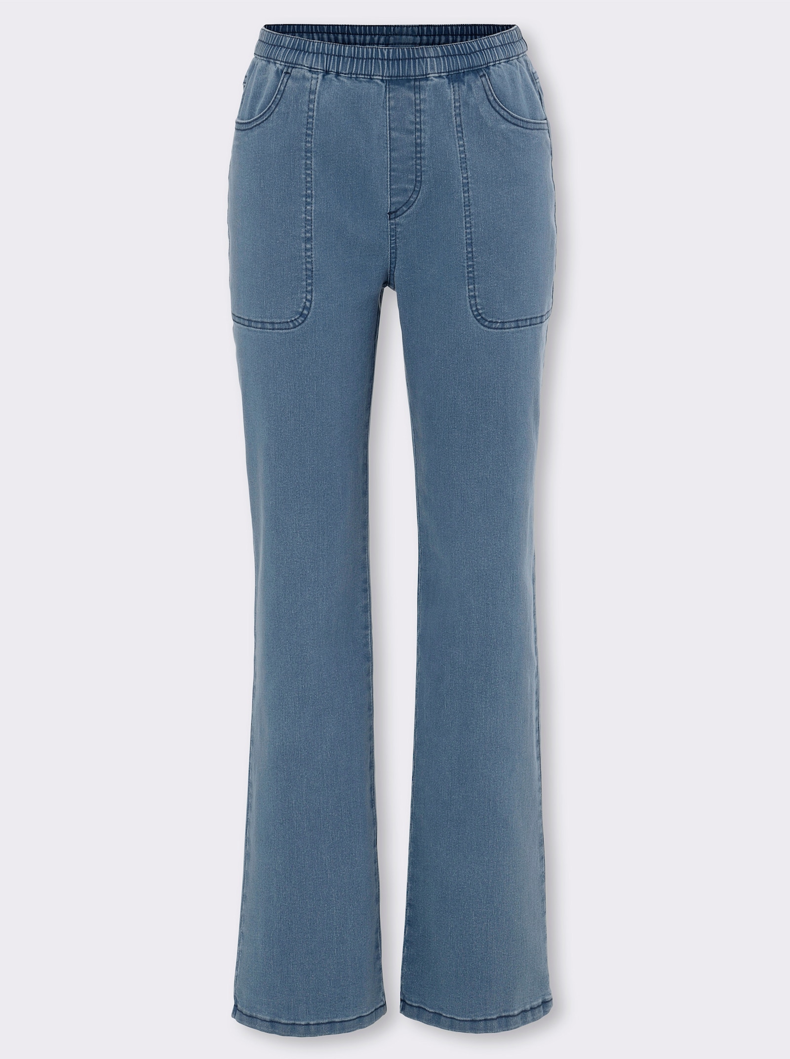 Jeans mit Dehnbund - blue-bleached
