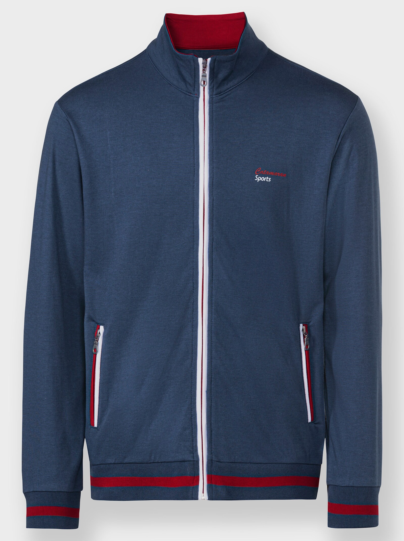 Catamaran Sports Sweatjack, vormvast en onderhoudsarm - donkerblauw/rood
